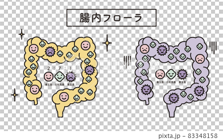 シンプル　イラスト　腸内フローラ 83348158