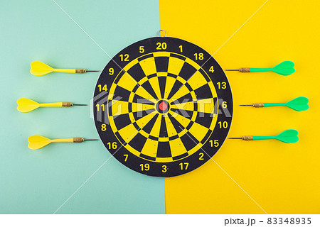 Target and goal concept with darts and arrows Target and goal concept with darts and arrows 83348935