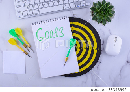 Target and goal concept with darts and arrows Target and goal concept with darts and arrows 83348992