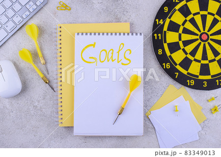 Target and goal concept with darts and arrows Target and goal concept with darts and arrows 83349013
