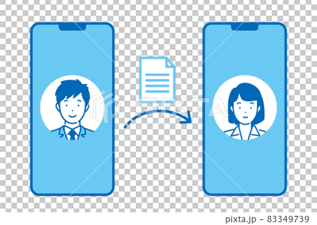 スマホ　ネットワーク　データ　データ共有　通信 83349739