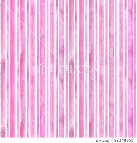 Watercolor pink stripes on white background. Pink and white striped seamless pattern 83349959