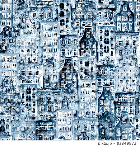 Merry christmas and New Year concept background with snowy winter city 83349972