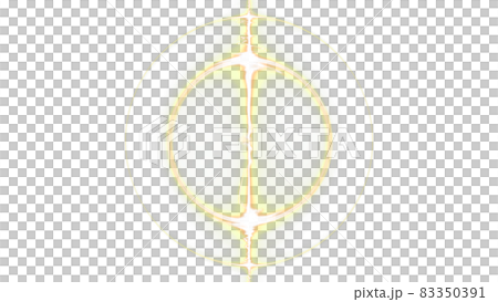 CGレーザー　レンズで屈折する光のイメージ 83350391