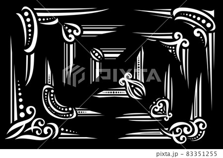 Vector set of white decorative Corners 83351255