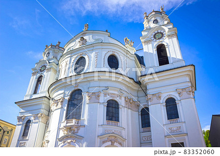 Famous Salzburg Cathedral or Salzburger Dom at Domplatz, Salzburg Land, Austria Famous Salzburg Cathedral or Salzburger Dom at Domplatz, Salzburg Land, Austria 83352060