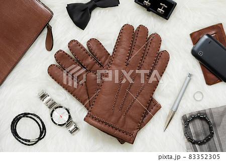 brown leather gloves 83352305