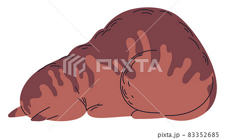 Cat lying with face down, cat rests forehead and nose on floor 83352685
