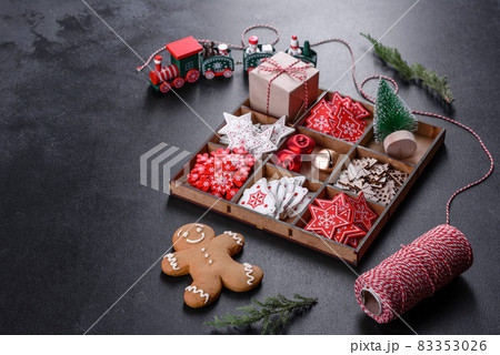 Christmas decorations for Christmas trees and gingerbread 83353026