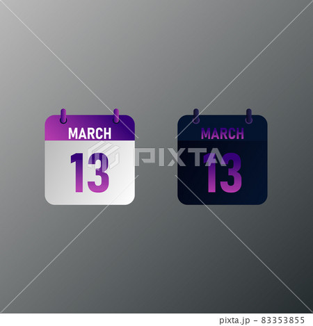 March daily calendar icon in flat design style.  83353855
