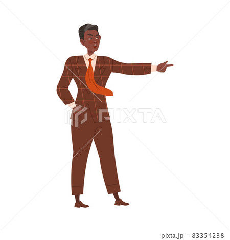 Furious boss character yelling and pointing with his finger vector illustration Furious boss character yelling and pointing with his finger vector illustration 83354238