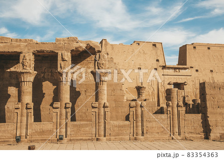 The ruins of the ancient temple of Horus in Edfu, Egypt 83354363