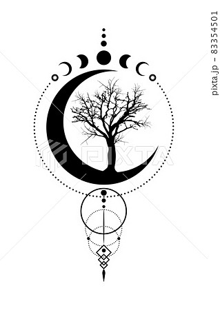 Esoteric Snake Moon Print Mystic Tattoo Stock Vector Royalty Free  1967072593  Shutterstock
