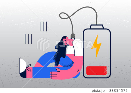 Low energy and total Exhaustion concept 83354575