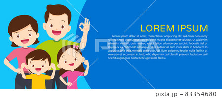 Strong family Exercise together for banner 83354680