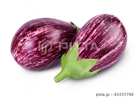striped eggplant graffiti isolated on white background with clipping path and full depth of field. 83355788