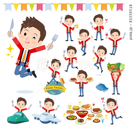 食のイベントに関するセールスはっぴ男性のセット 83356518