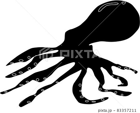 シンプルなタコのシルエット シンプルなタコのシルエット 83357211