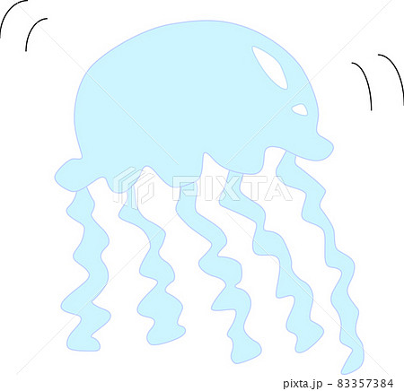 海を漂う可愛いクラゲの素材 海を漂う可愛いクラゲの素材 83357384