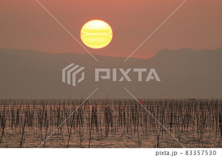 大牟田市 有明海 夕暮れ、 大牟田市 有明海 夕暮れ、 83357530