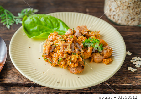 オートミールでチキンライス風ごはん 83358512