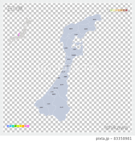 Map of Ishikawa Prefecture ・ Ishikawa ・ Municipal name 83358981