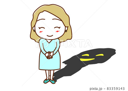 (黒人間・影)笑顔でも心の中では何を思っているか分からない白人女性 (黒人間・影)笑顔でも心の中では何を思っているか分からない白人女性 83359143