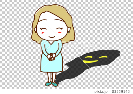 (黒人間・影)笑顔でも心の中では何を思っているか分からない白人女性 (黒人間・影)笑顔でも心の中では何を思っているか分からない白人女性 83359143