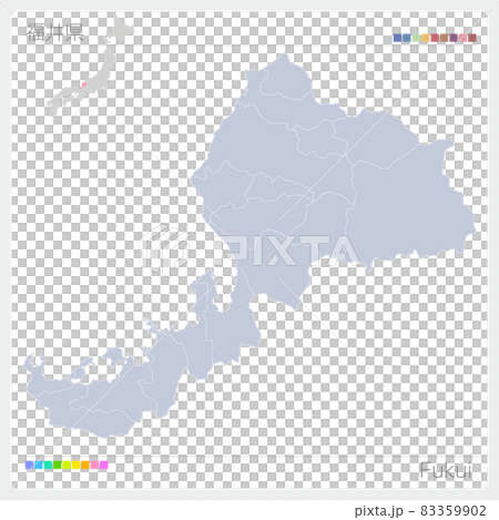福井県の地図・Fukui 83359902