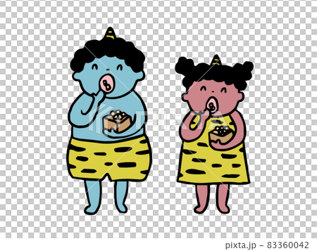 Demon children eating beans Demon children eating beans 83360042