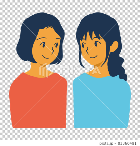 幸せそうに見つめあう女性カップル 83360481