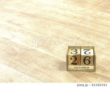 テーブルに置かれた木製のカレンダー テーブルに置かれた木製のカレンダー 83360591