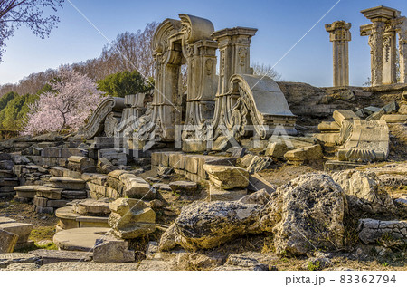 Ruins of the Old Summer Palace (Yuanmingyuan), imperial residence in Beijing Ruins of the Old Summer Palace (Yuanmingyuan), imperial residence in Beijing 83362794