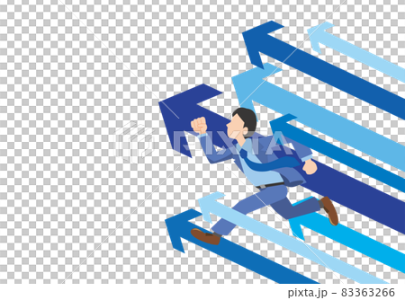 A man in a suit rushing towards his goal 83363266