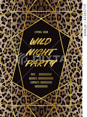 Luxury Wild Party Invitation Card with Leopard Print Luxury Wild Party Invitation Card with Leopard Print 83363770