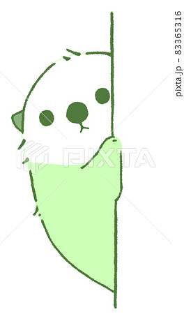 物陰からひょっこりと顔をだすラッコ（緑色） 83365316