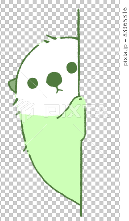 物陰からひょっこりと顔をだすラッコ（緑色） 83365316