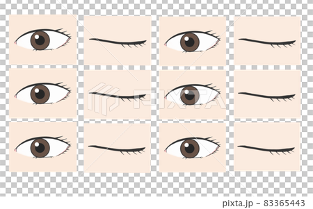 Illustration of open and closed eyes Illustration of open and closed eyes 83365443