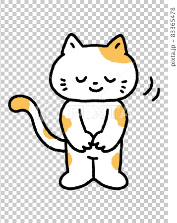 お辞儀をするネコ 83365478