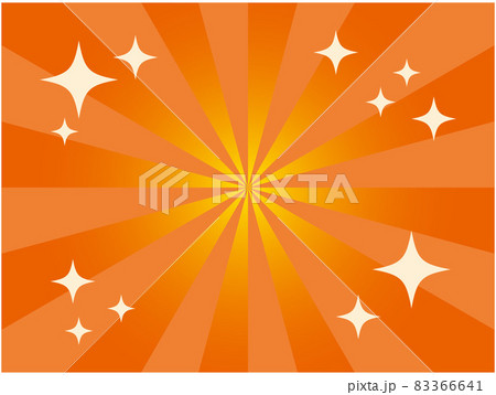 オレンジ色の集中線ときらきらした背景 83366641