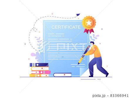 Certificate Document Icon with License Badge, Diploma and Medal for Website, Poster or Brochure Background Vector Illustration Certificate Document Icon with License Badge, Diploma and Medal for Website, Poster or Brochure Background Vector Illustration 83366941