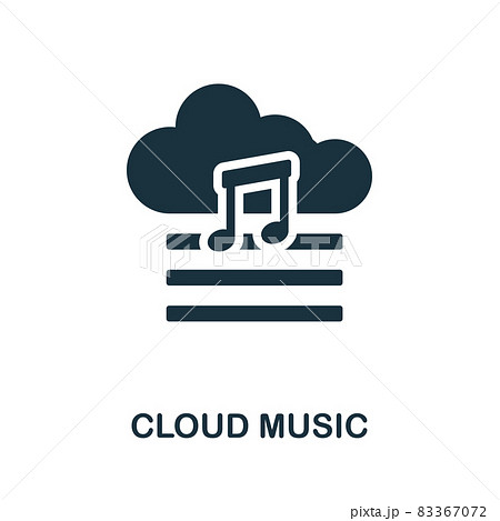 Cloud Music icon. Monochrome sign from internet technology collection. Creative Cloud Music icon illustration for web design, infographics and more 83367072