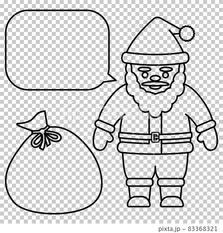 Illustration for coloring book Santa Claus and present 83368321