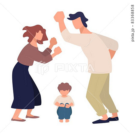 Violence at home, husband yelling at wife and kid Violence at home, husband yelling at wife and kid 83368858