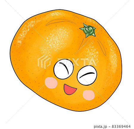 ピンクほっぺの可愛い蜜柑のイラスト 83369464