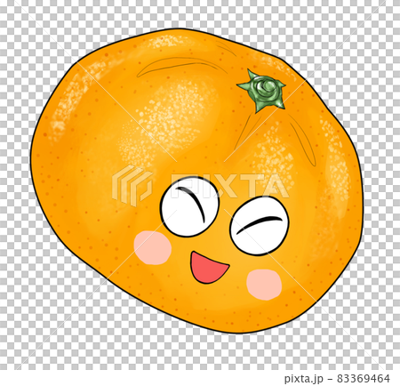 ピンクほっぺの可愛い蜜柑のイラスト 83369464
