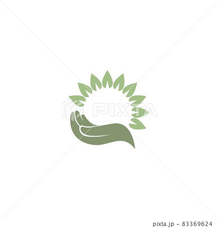 Hand icon logo flat design template 83369624