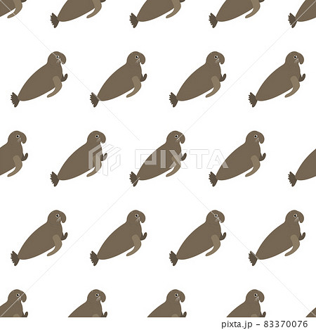 Sea animal seamless pattern with sea elephant. Undersea world habitants print. Hand drawn underwater life vector illustration. Funny cartoon marine animals character for kid fabric, textile. Sea animal seamless pattern with sea elephant. Undersea world habitants print. Hand drawn underwater life vector illustration. Funny cartoon marine animals character for kid fabric, textile. 83370076