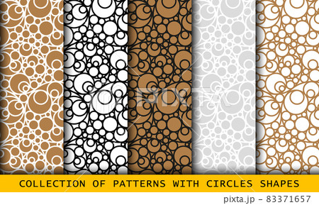 Seamless circles shapes set, patterns with bubbles Seamless circles shapes set, patterns with bubbles 83371657
