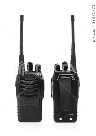 portable radios Walkie-talkie isolated on white portable radios Walkie-talkie isolated on white 83371773